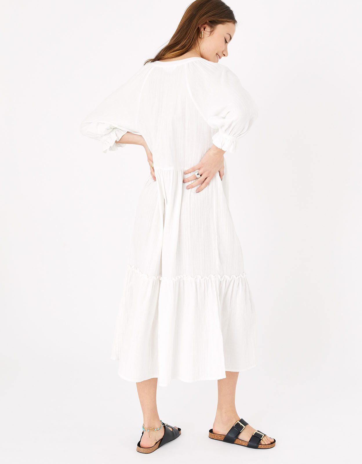 Long white cotton maxi dress discount