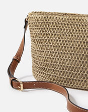 Maeve Raffia Cross-Body Bag, Natural (NATURAL), large