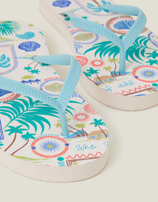 Beach Print Flip Flops, Multi (BRIGHTS MULTI), large