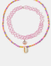 Girls Shell Necklace & Choker Set, , large