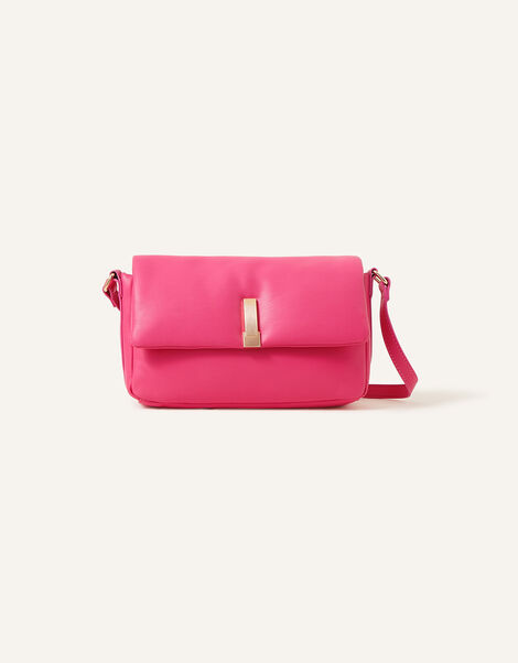 Puffer Cross-Body Bag, Pink (FUCHSIA), large