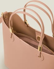 Smooth Faux Leather Handbag, , large