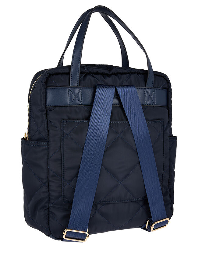 Emmy Vegan Quilted Backpack, Blue (NAVY), large