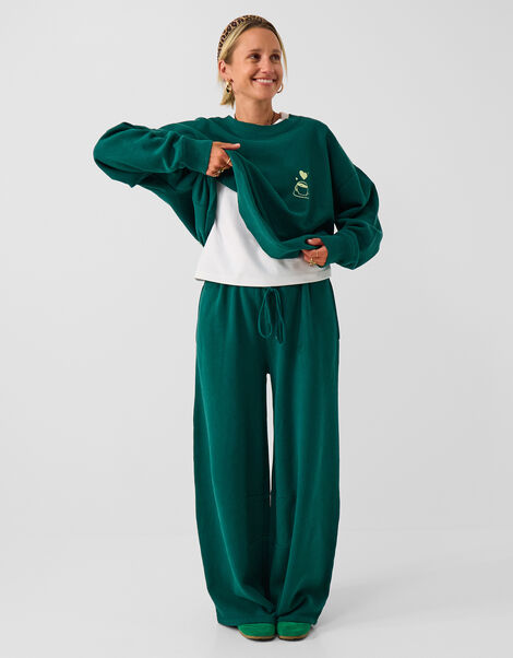 Accessorize x Good Manners Wide Leg Joggers, Green (GREEN), large
