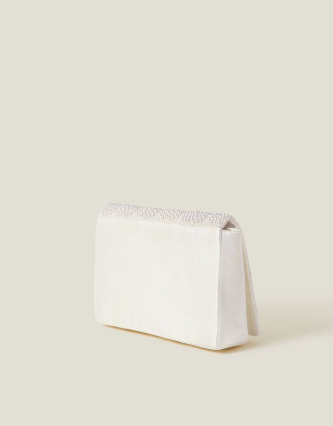 Bridal Pearl Heart Clutch Bag, , large