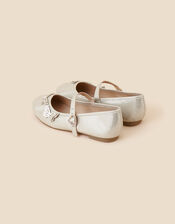 Girls Butterfly Ballerina Flats, Gold (GOLD), large