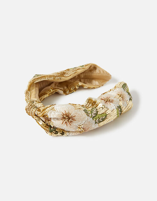 Floral Embellished Headband, , large
