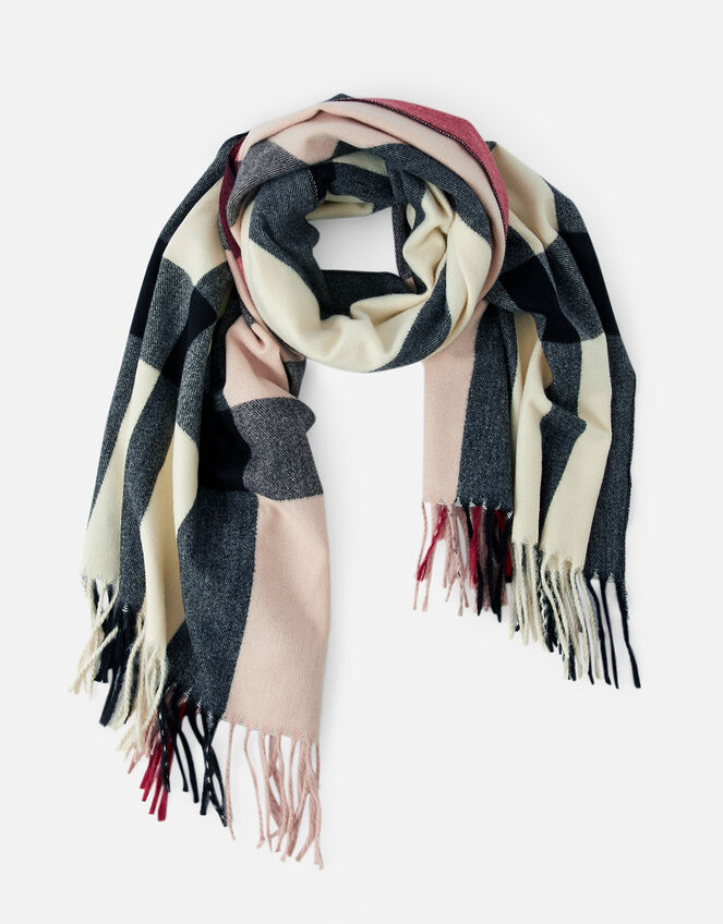 Check Blanket Scarf, PASTEL-MULTI, large