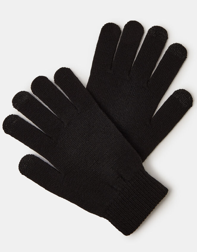 Super-Stretchy Touchscreen Gloves, Black (BLACK), large
