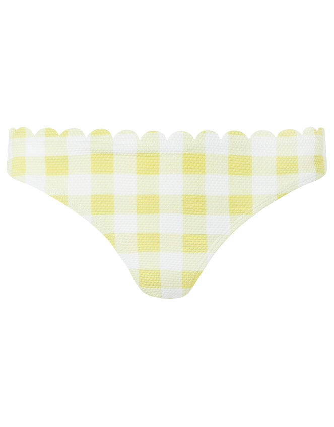 Sasha Gingham Scalloped Bikini Briefs, Yellow (YELLOW), large