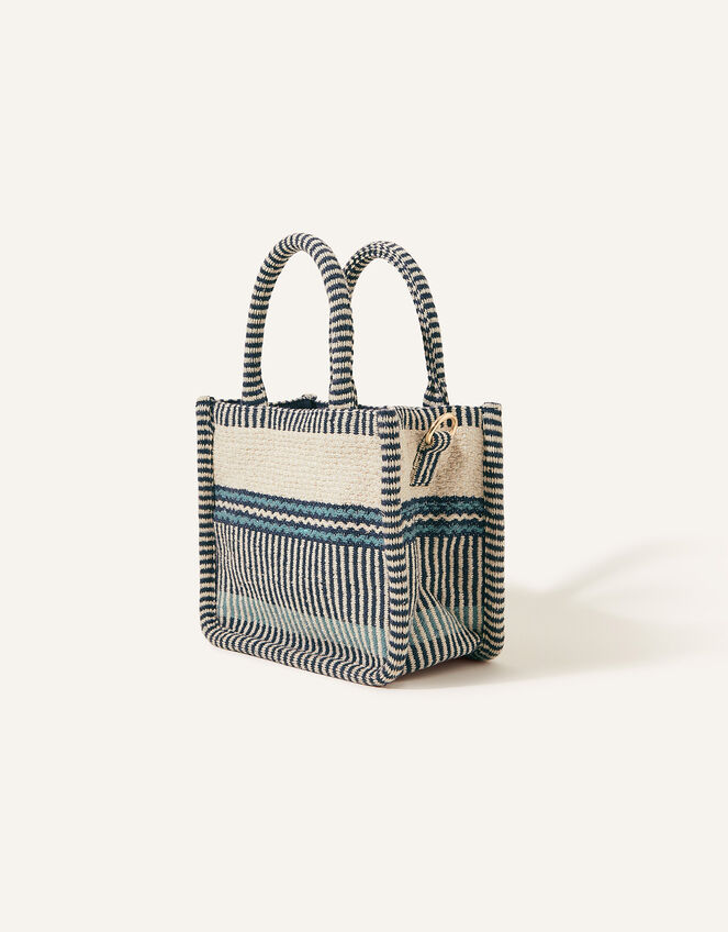 Striped Woven Cross-Body Bag, , large