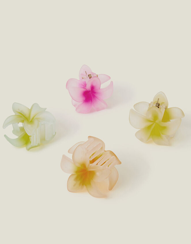 4-Pack Mini Tropical Flower Claw Clips, , large
