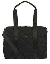 Becca Quilted Duffle Bag, Black (BLACK), large