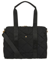 Becca Quilted Duffle Bag, Black (BLACK), large