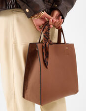 Izzie Scarf Handle Handbag, Tan (TAN), large