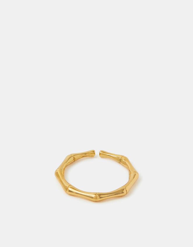 Stainless Steel Bamboo Adjustable Ring, Gold (GOLD), large