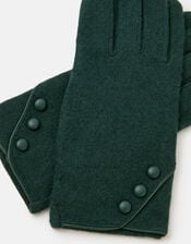 Plain Wool Gloves, Green (GREEN), large