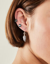 5-Pack Feather Stud Earrings, , large