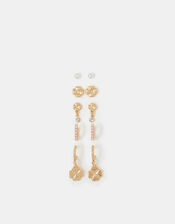 5-Pack Clover Pearl Stud & Hoop Earrings, , large