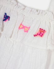 Sea Life Embroidered Cami Top, White (WHITE), large