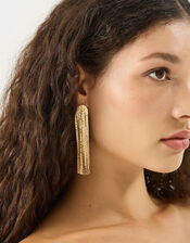 Snake Chain Fringe Drop Earrings, , large