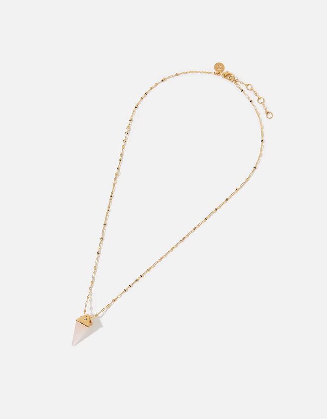 Healing Stones Gold-Plated Necklace - Rose Quartz, , large