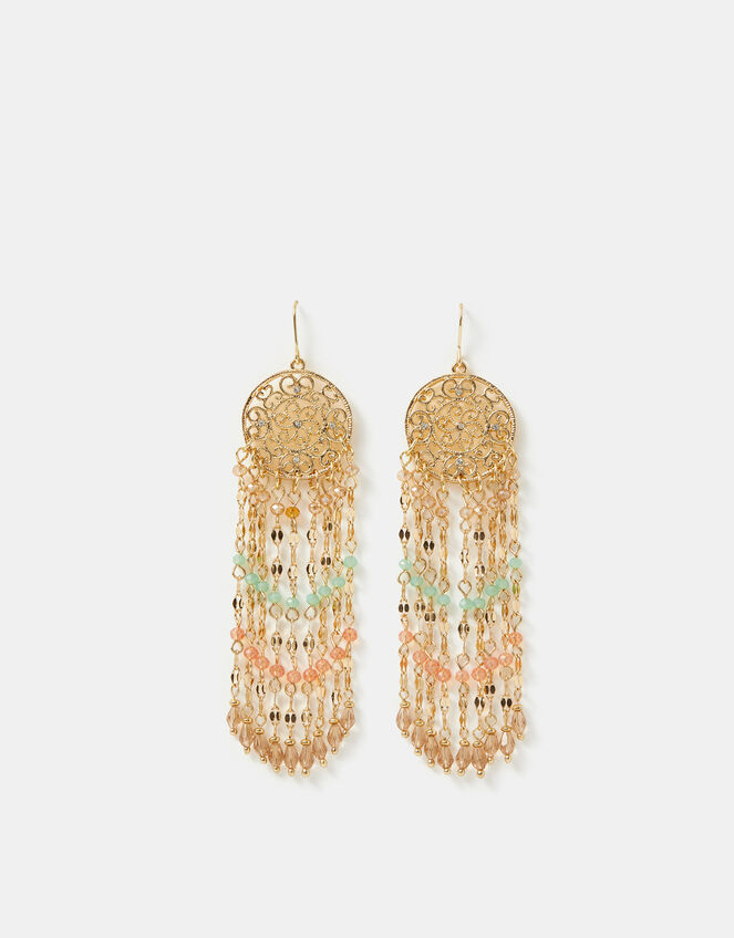 Beaded Long Drop Earrings, , large