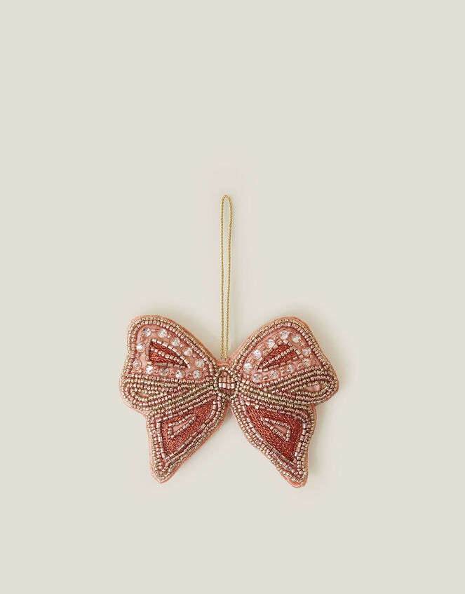 Beaded Bow Christmas Tree Decoration, , large