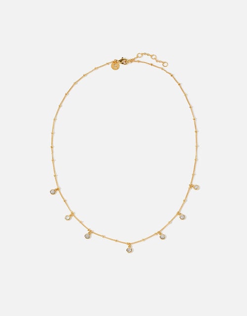 Gold-Plated Droplet Necklace, , large