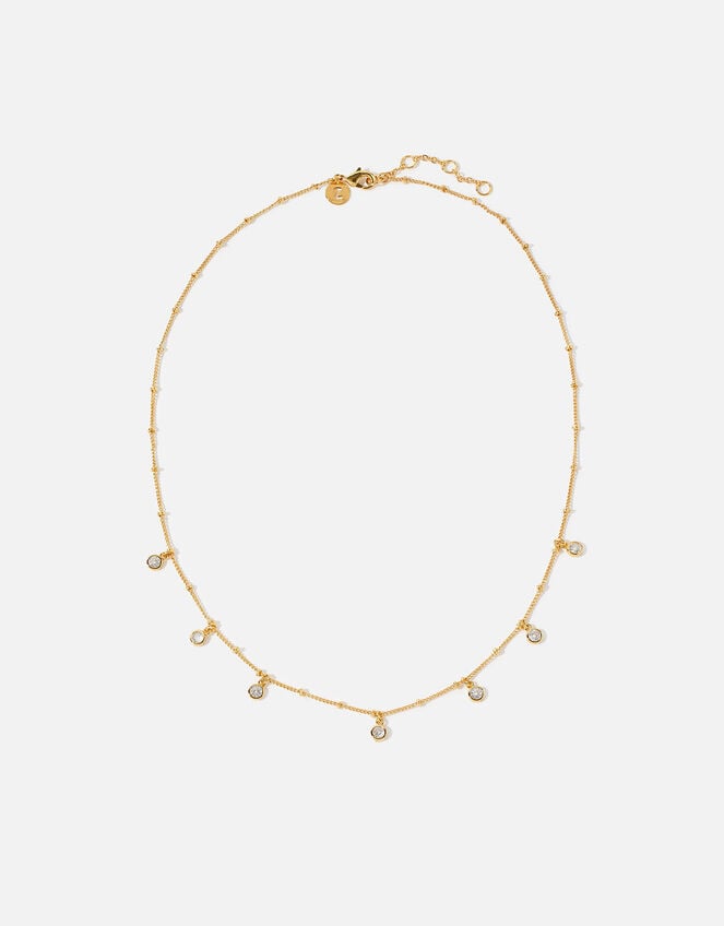 Gold-Plated Droplet Necklace, , large