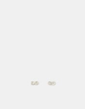 Sterling Silver Infinity Stud Earrings, , large
