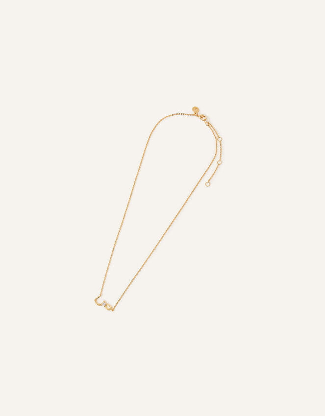 14ct Gold-Plated Arabic Initial Pendant Necklace - S (Saad), , large
