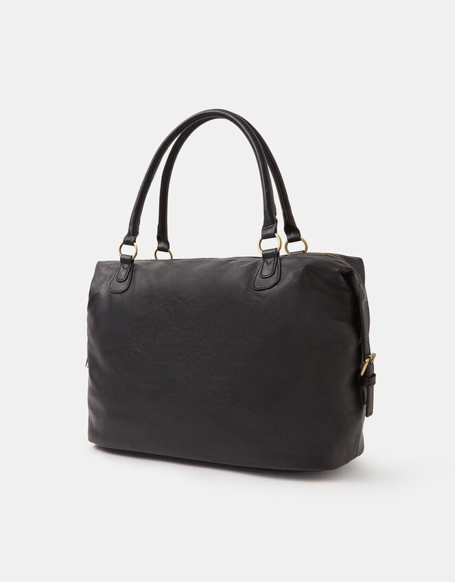 Double Zip Front Shoulder Bag, Black (BLACK), large