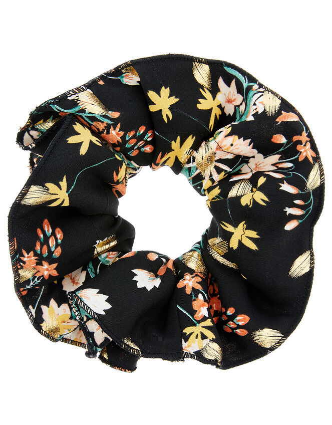 Oversized Floral Hair Scrunchie, , large