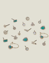 10-Pack Crystal Stud and Hoop Earrings, , large