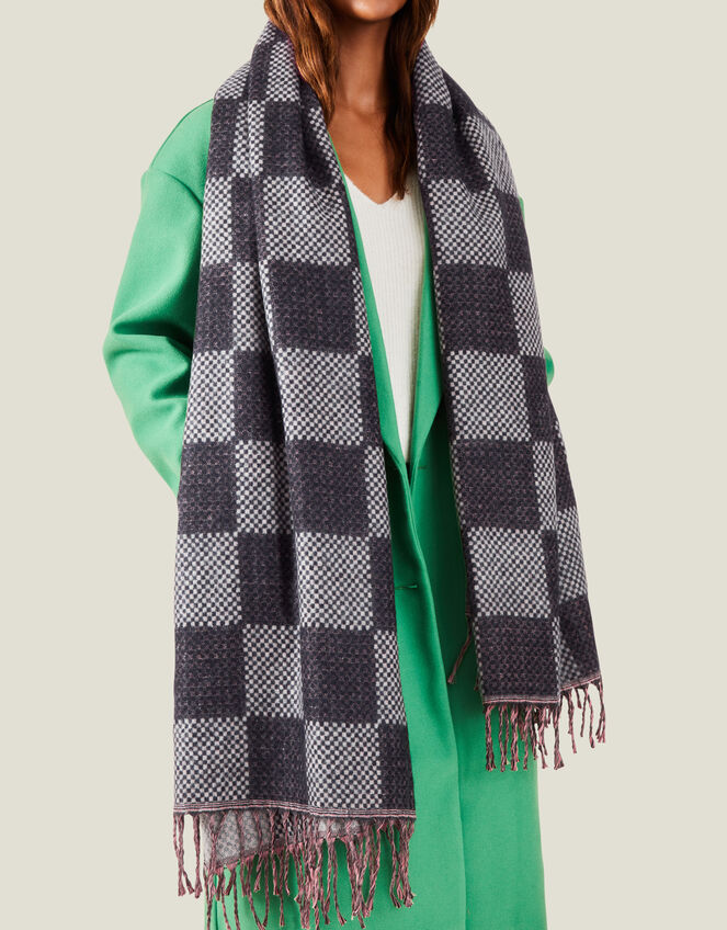 Checkerboard Woven Scarf, , large