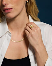 14ct Gold-Plated Pearl Coin Ring, Gold (GOLD), large