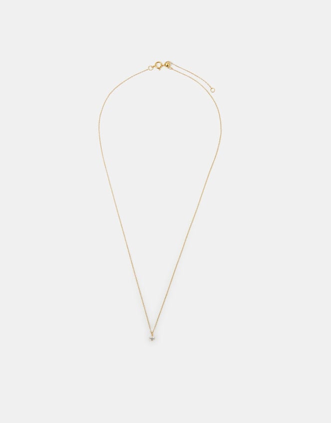 Lab Grown Diamond 0.1ct Pendant Necklace 9ct Gold, , large