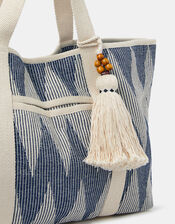 Chevron Canvas Beach Bag, , large