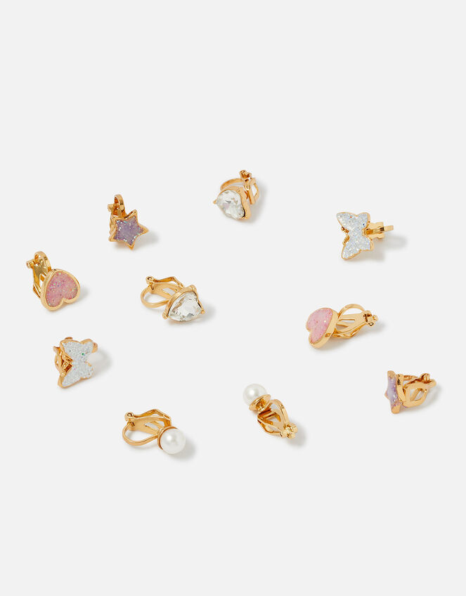 Girls Butterfly Clip-On Earrings 5 Pack, , large