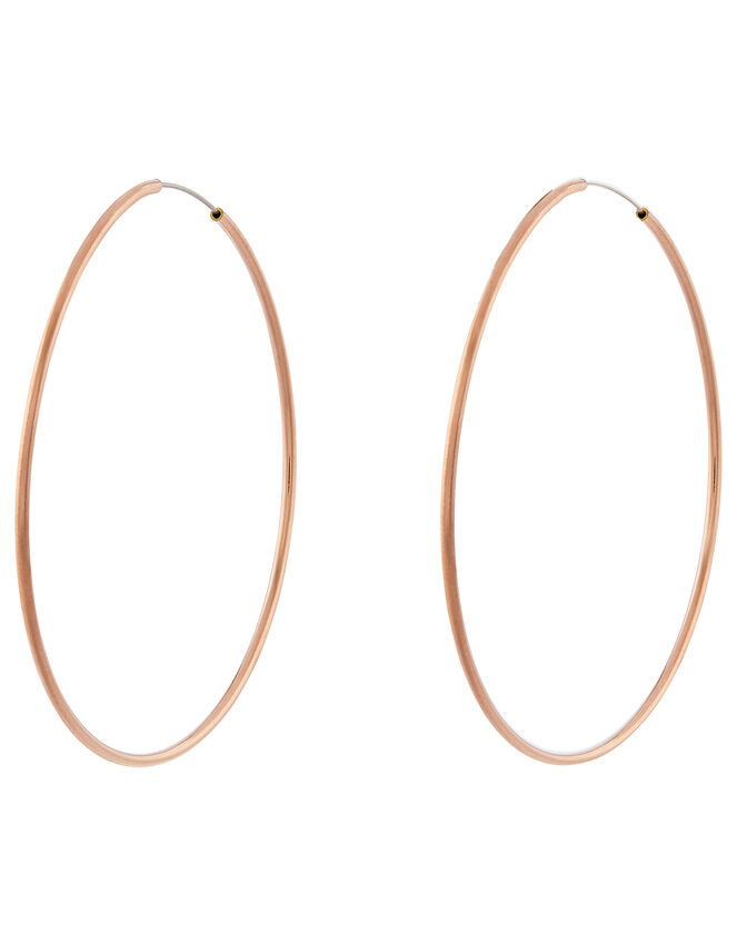 Rose Gold-Plated Hoop Earrings, , large