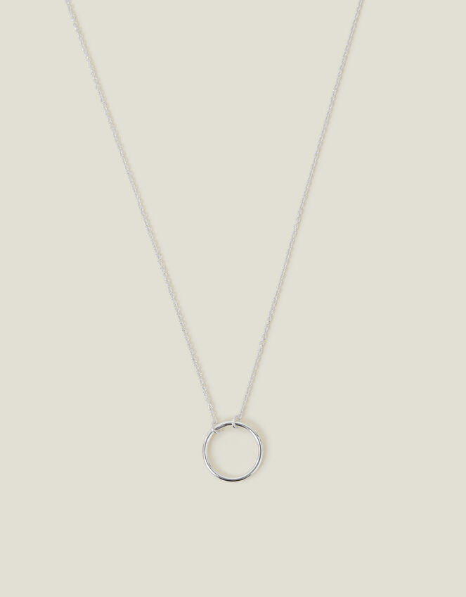 Sterling Silver Perfect Circle Necklace, , large