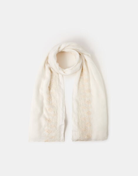 Lightweight Embroidered Scarf, , large