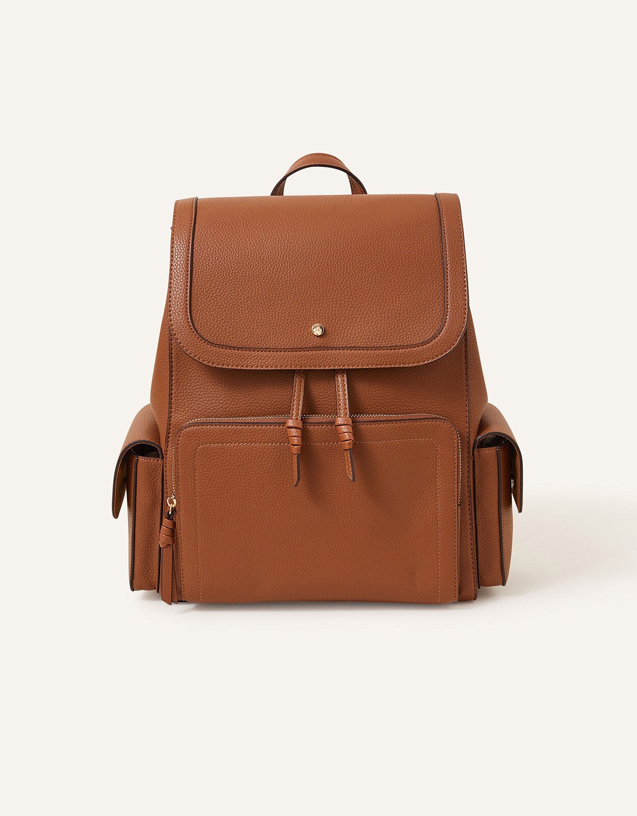 Multi Pocket Laptop Backpack Tan