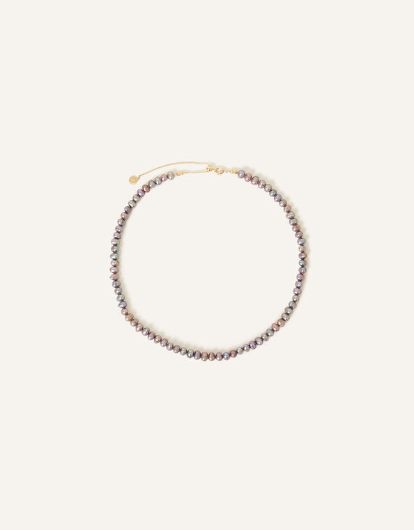 14ct Gold-Plated Pearl Round Necklace, , large