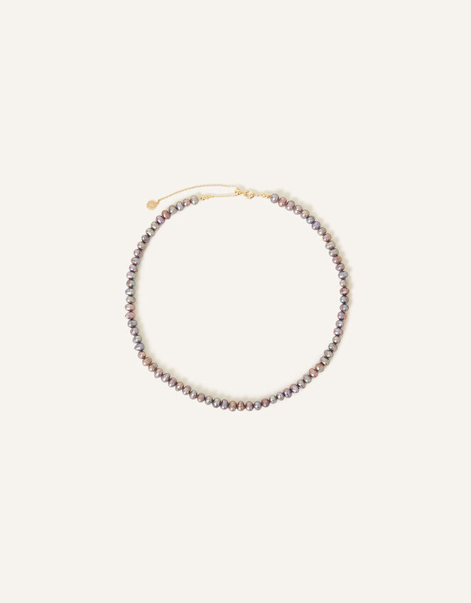 14ct Gold-Plated Pearl Round Necklace, , large