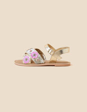 Flower Embroidered Sandals, Multi (PASTEL-MULTI), large