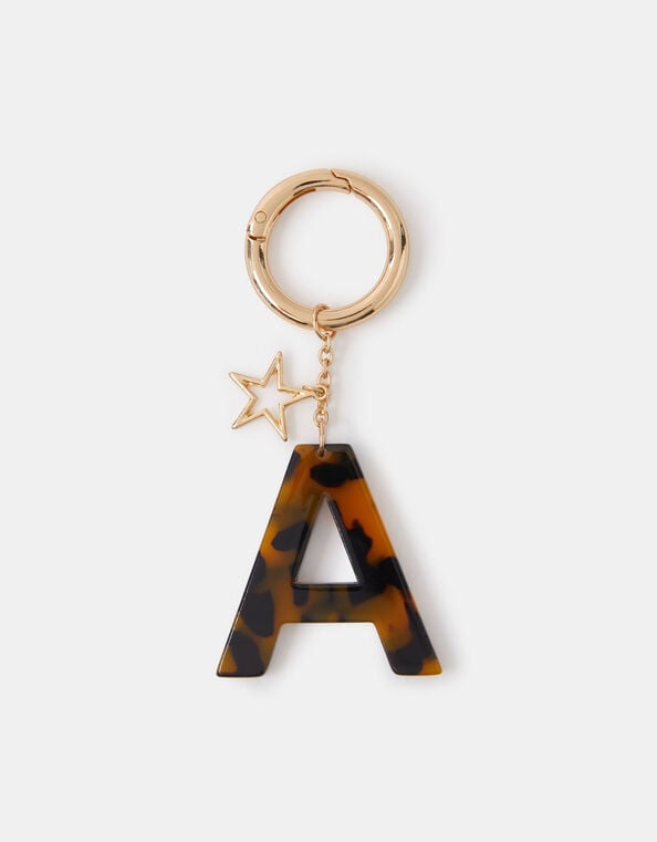 Tort Initial Bag Charm Brown