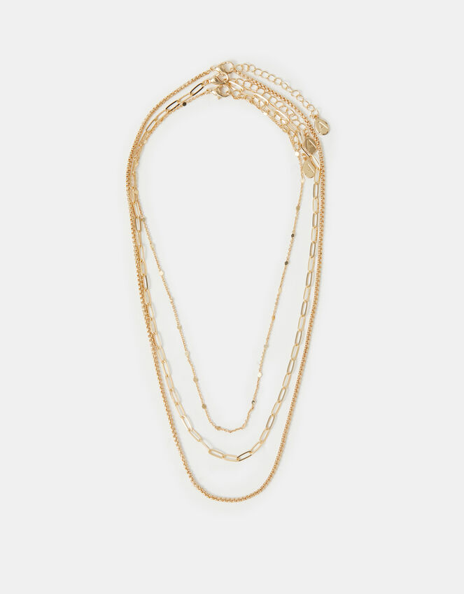 3-Pack Textured Chain Necklaces, , large