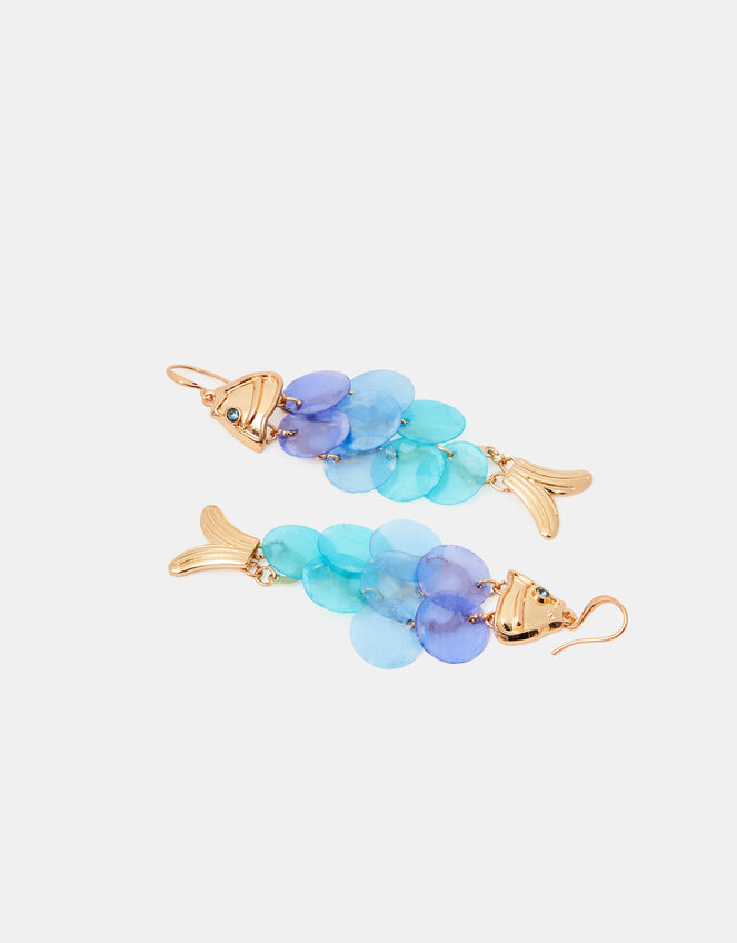 Ombr&eacute; Fish Drop Earrings, , large